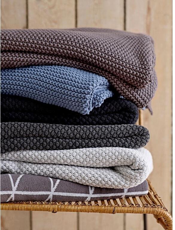Södahl Sailor knit Plaid 170x130cm, Lys grå