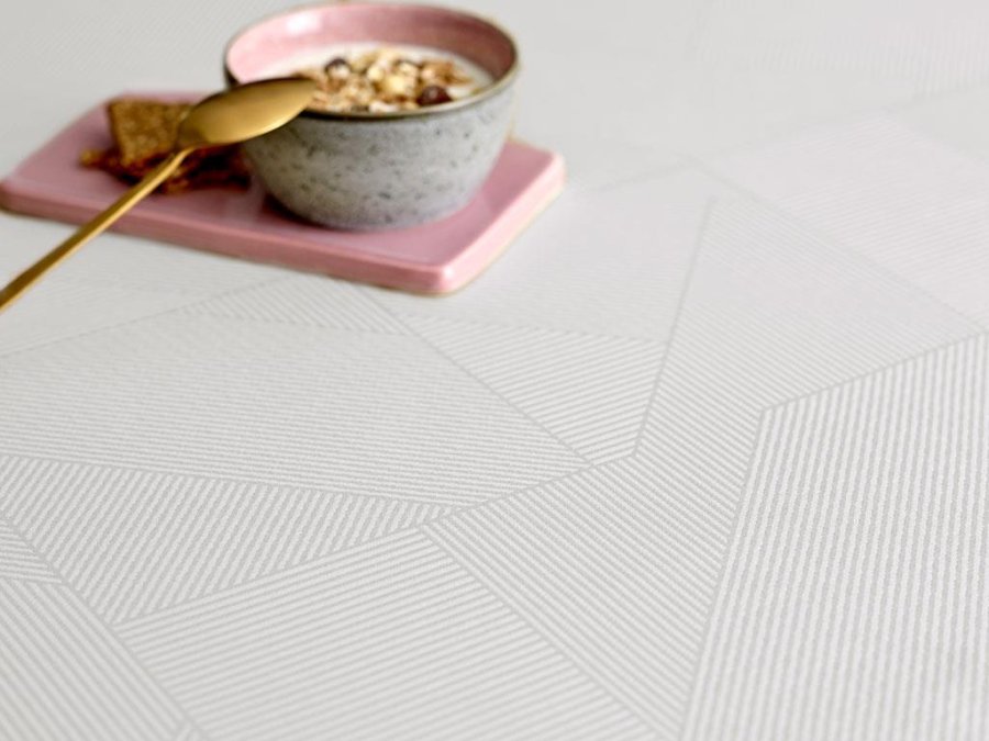 Södahl Complex Damask Dug 140x320cm, Optisk hvid