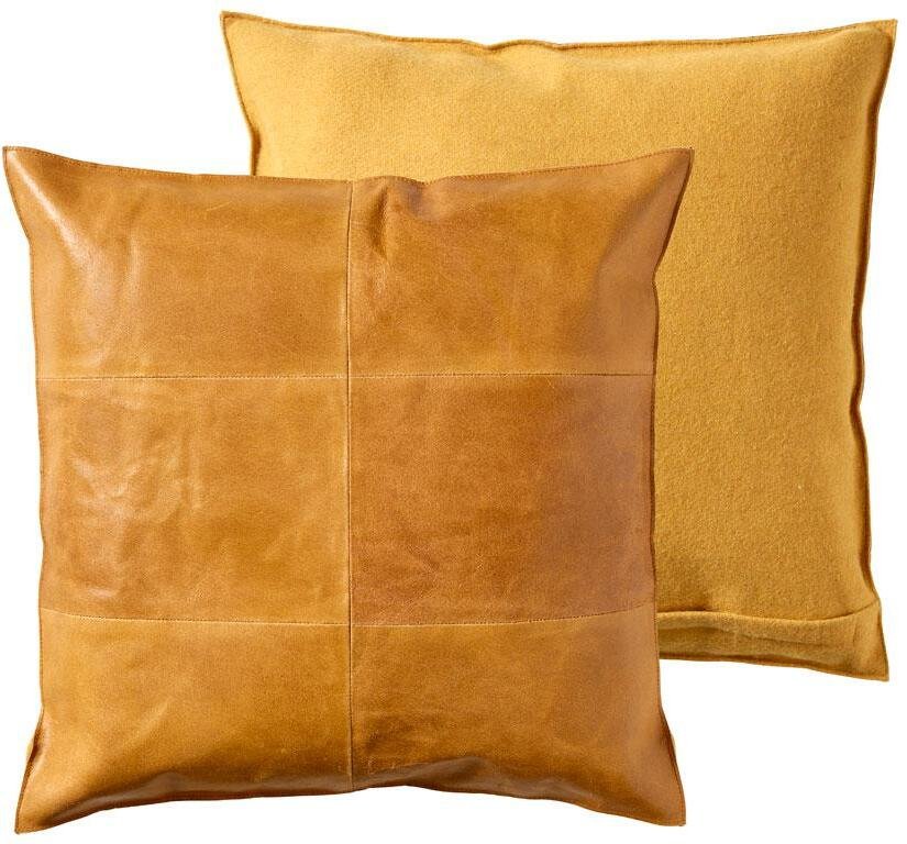 Södahl Simple Leather Pude 50x50 cm, Guld