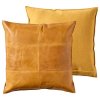 Södahl Simple Leather Pude 50x50 cm, Guld