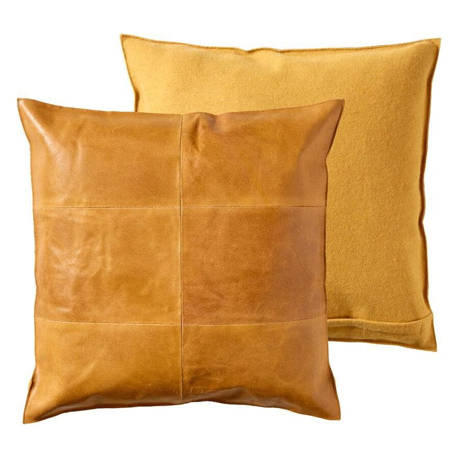 Södahl Simple Leather Pude 50x50 cm, Guld
