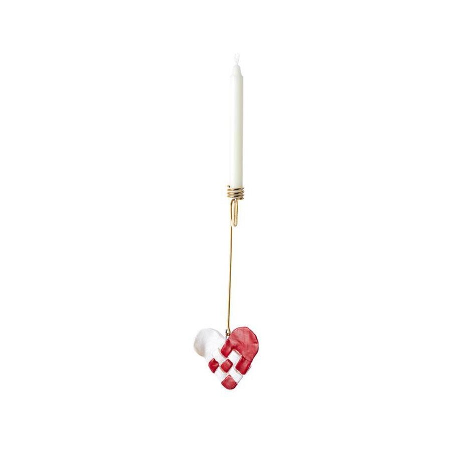 Medusa Copenhagen Hjerte Lysholder 2 stk 18cm, Rd