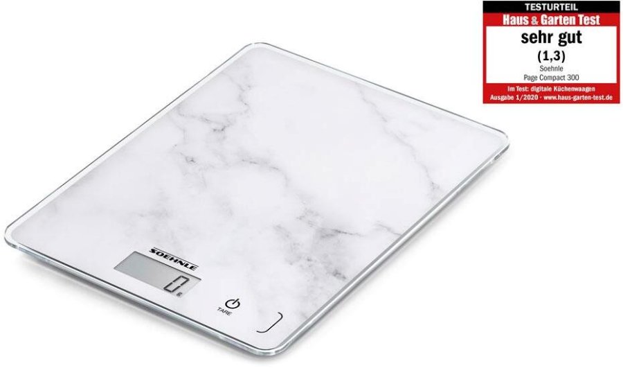 Soehnle Page Compact 300 Kchenwaage, Marmor wei