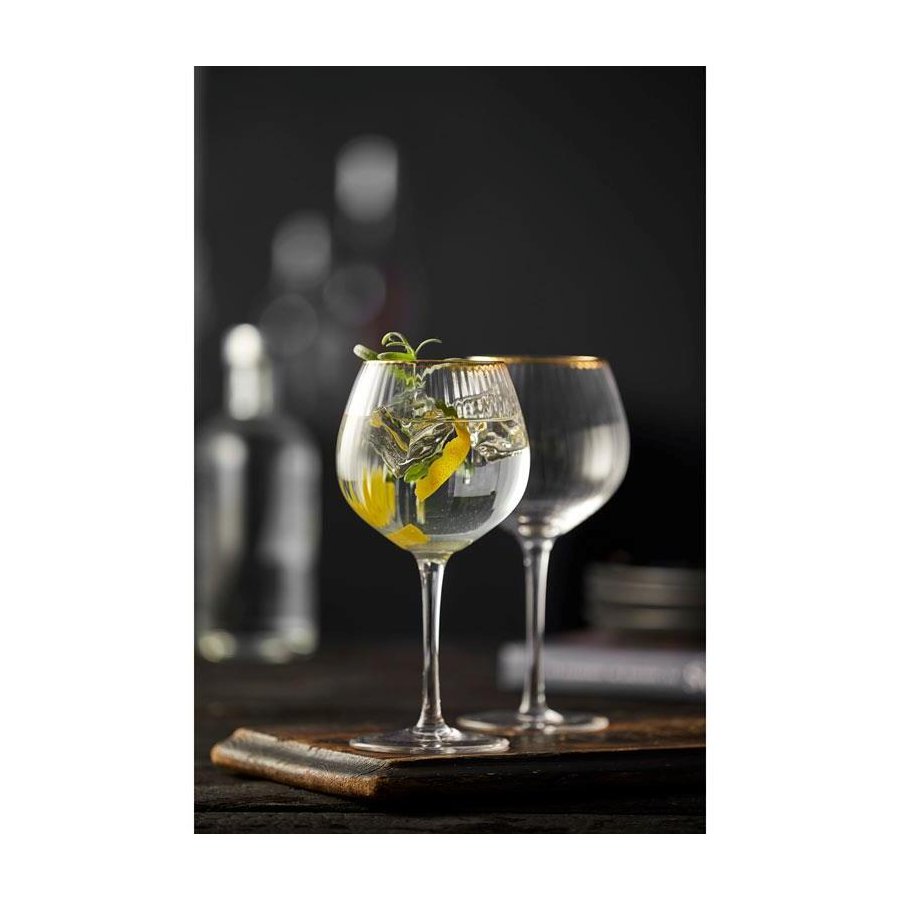 Lyngby Glas Gin & Tonic Glas Gold 4er Set 65 cl