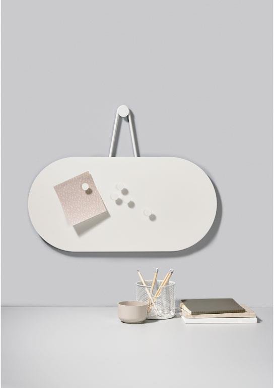 Zone A-bulletin board Opslagstavle m. 5 Magneter, White