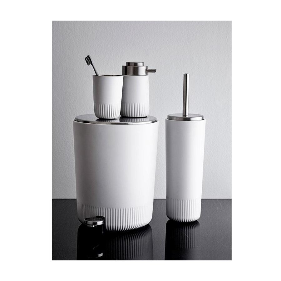 Södahl Plissé Pedalspand 5 L, Hvid