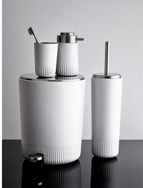 Södahl Plissé Pedalspand 5 L, Hvid