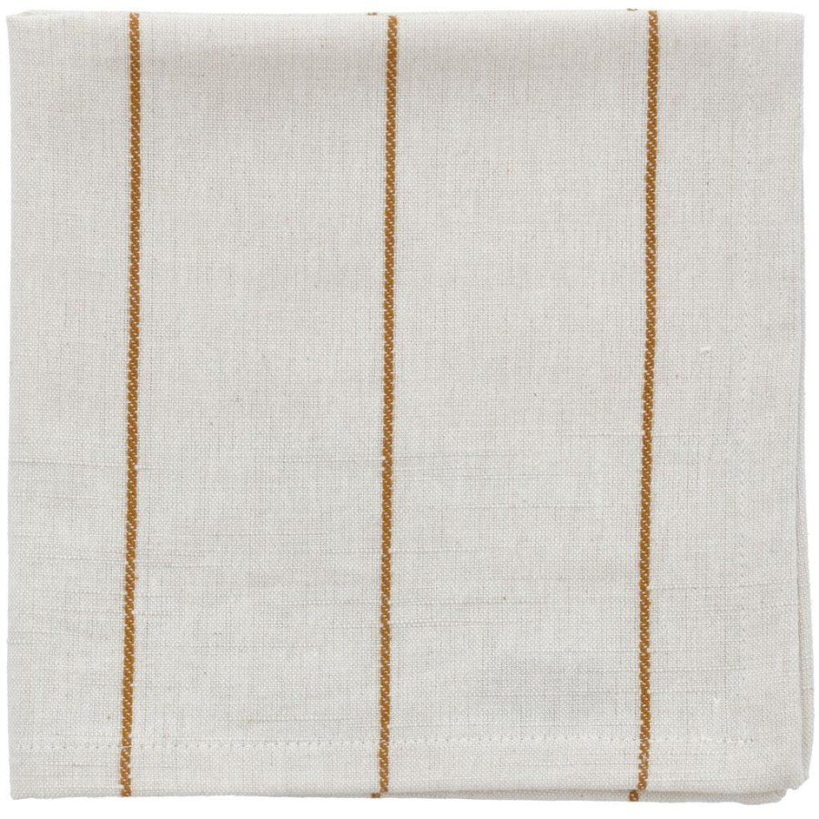 Sdahl Line Serviette 2er Set 40x40 cm, Off Wei/Gold