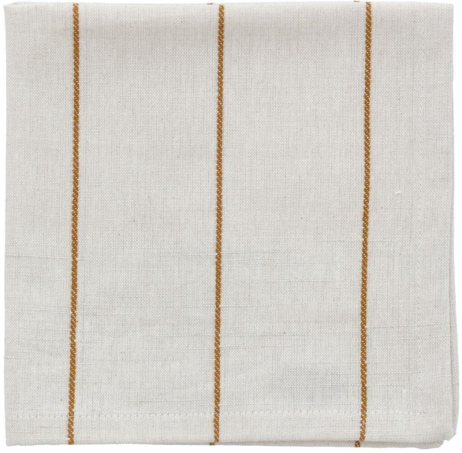 Sdahl Line Serviette 2er Set 40x40 cm, Off Wei/Gold