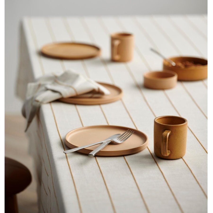 Sdahl Line Serviette 2er Set 40x40 cm, Off Wei/Gold