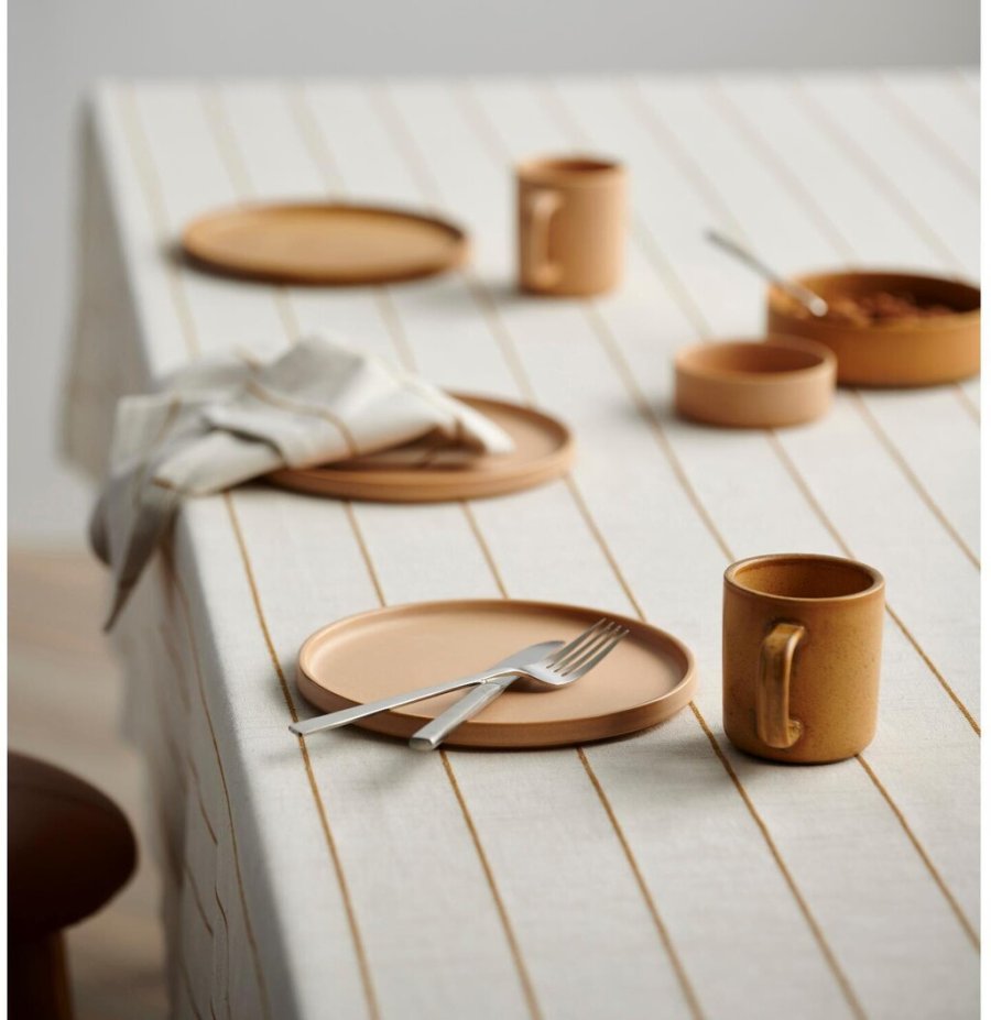 Sdahl Line Serviette 2er Set 40x40 cm, Off Wei/Gold