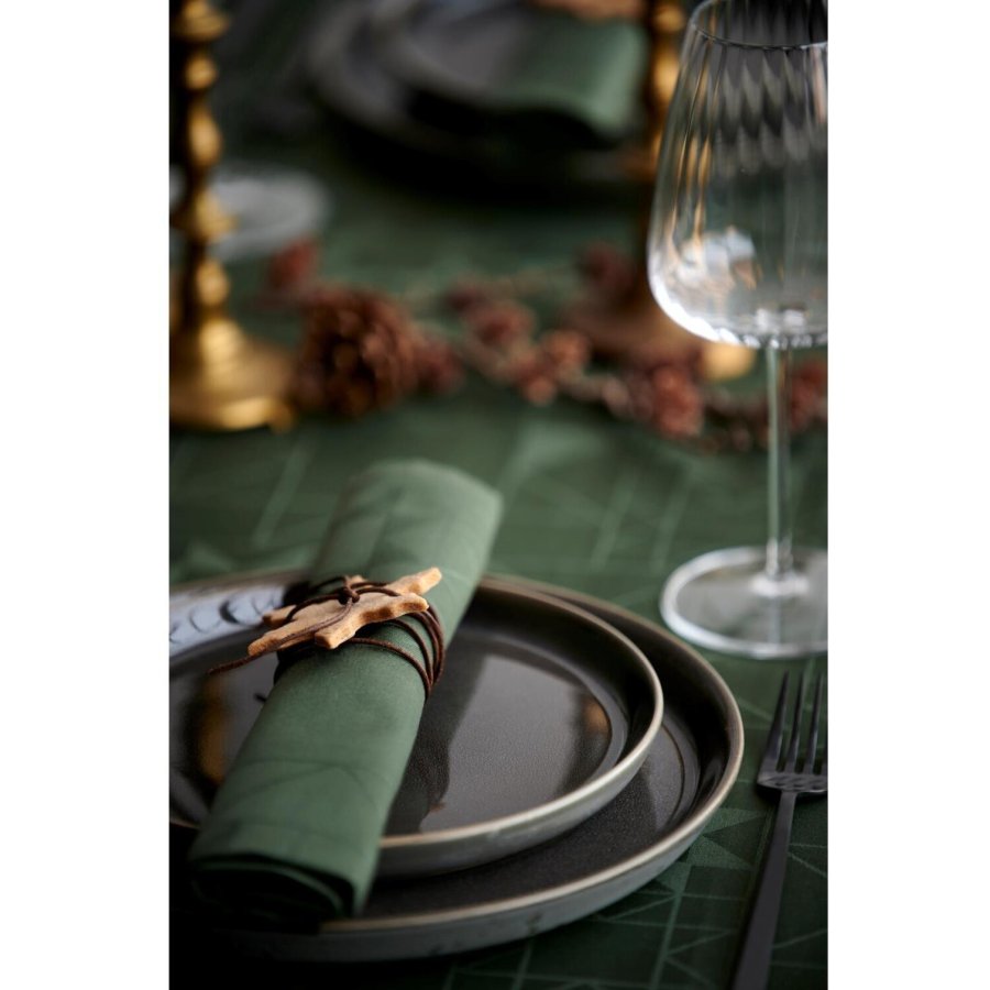 S&ouml;dahl Star Damask Mundserviet 4 stk. 45x45 cm, Forest Green