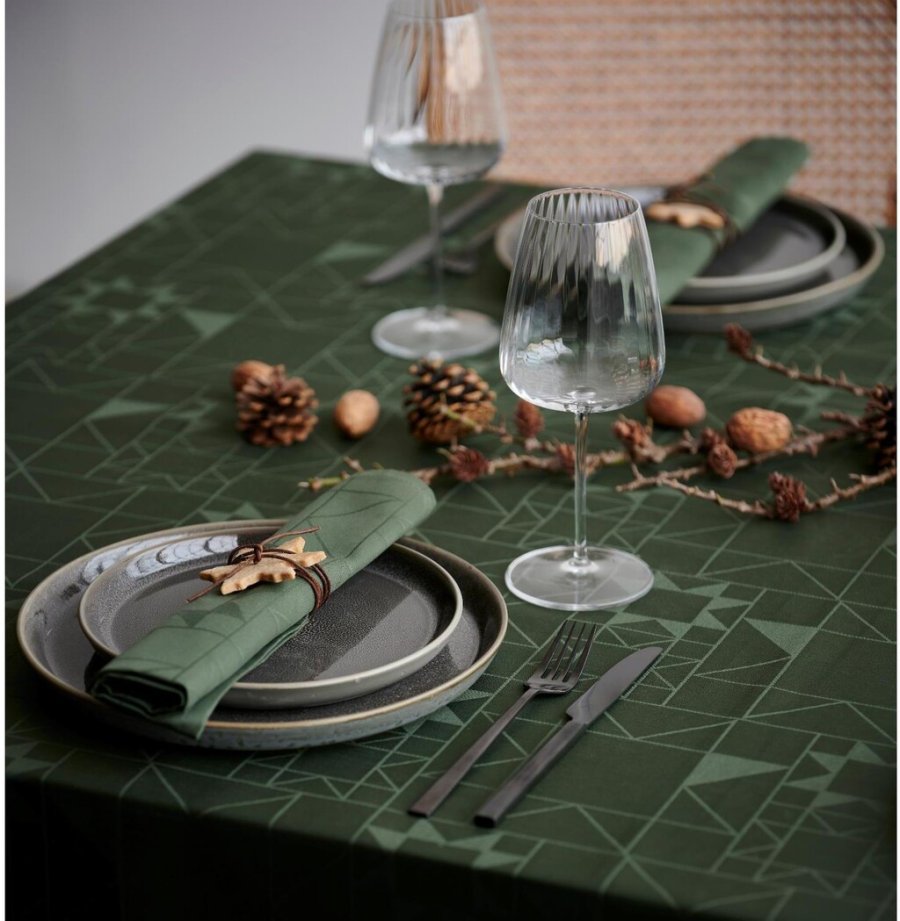 S&ouml;dahl Star Damask Mundserviet 4 stk. 45x45 cm, Forest Green