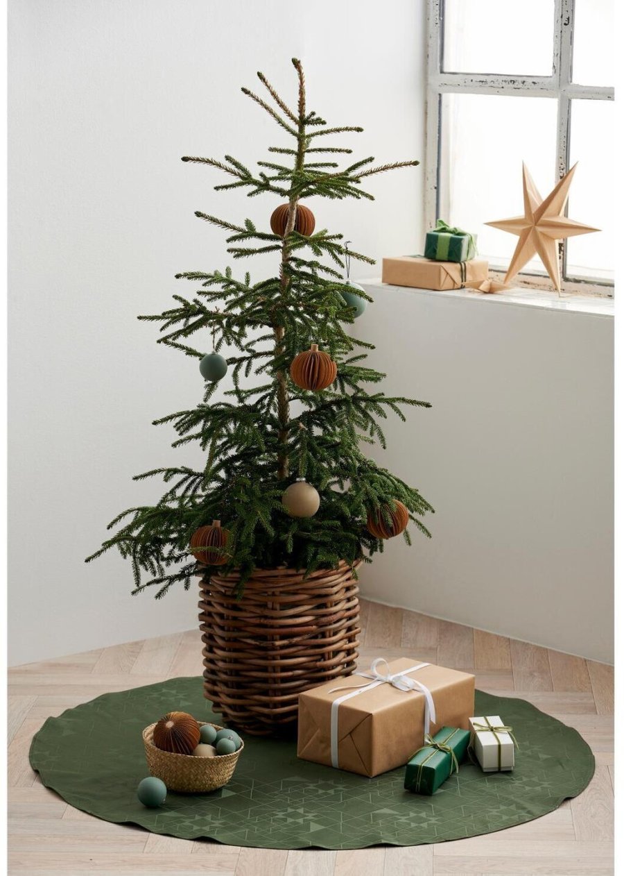 Sdahl Star Damask Weihnachtsbaumdecke 120 cm, Forest Green