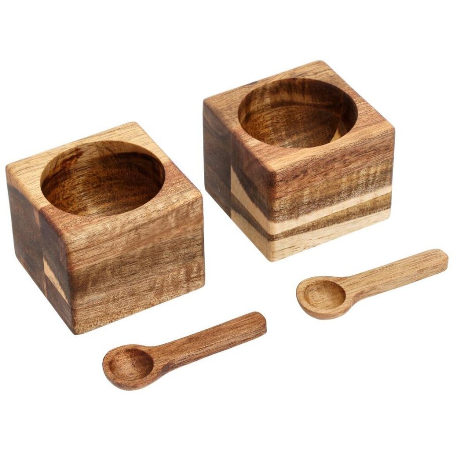 HOLM Mini-Schssel-Set 2er Set, 5 cm H5 cm, Akazienholz