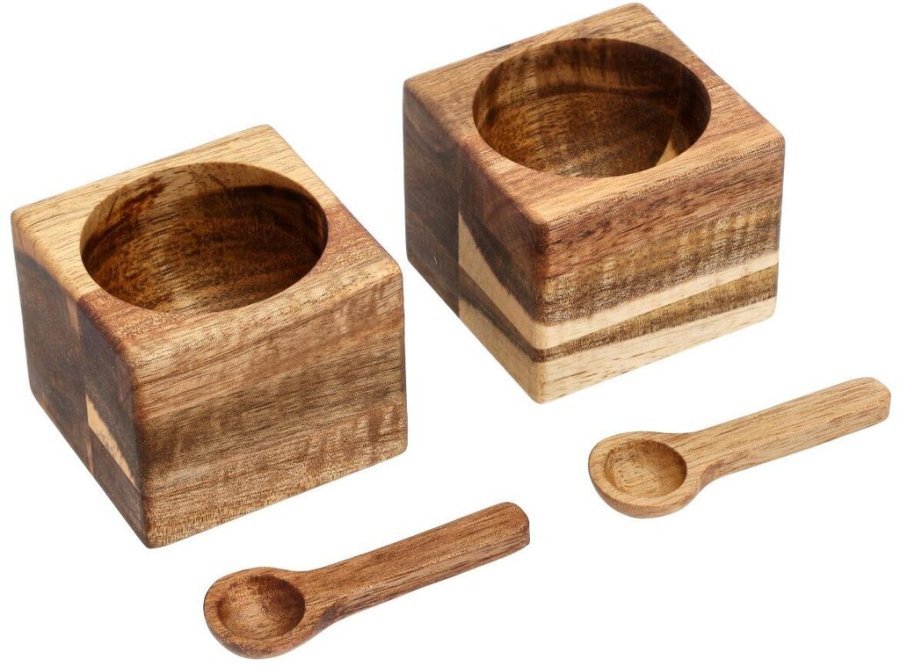 HOLM Mini-Schssel-Set 2er Set, 5 cm H5 cm, Akazienholz