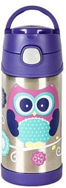 Thermos Drikkeflaske m. Suger�r Ugle 355 ml, Lilla