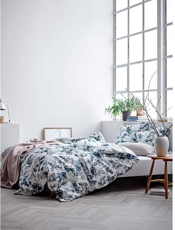 Södahl Organic Flower Burst Sengetj 140x200 cm, Teal