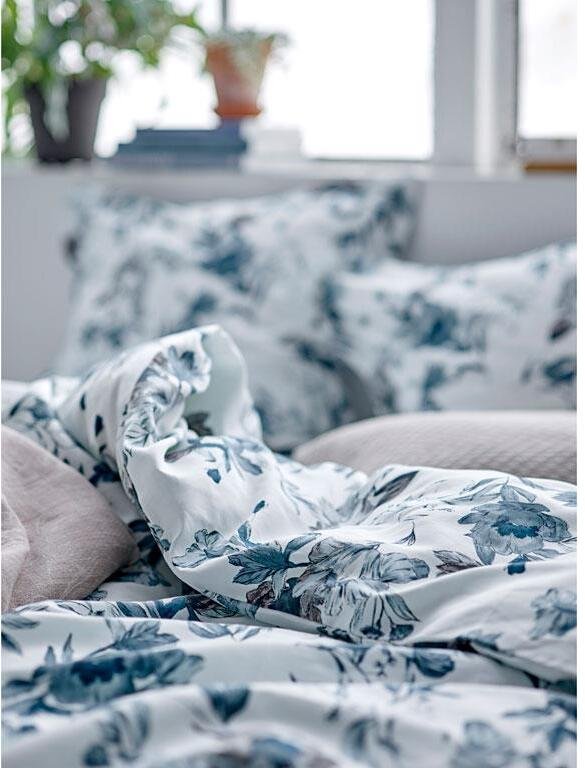 Södahl Organic Flower Burst Sengetj 140x200 cm, Teal