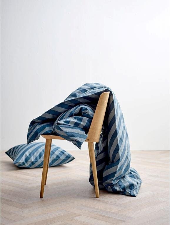 Södahl Organic Diagonal Sengetj 140x220 cm, Atlantic