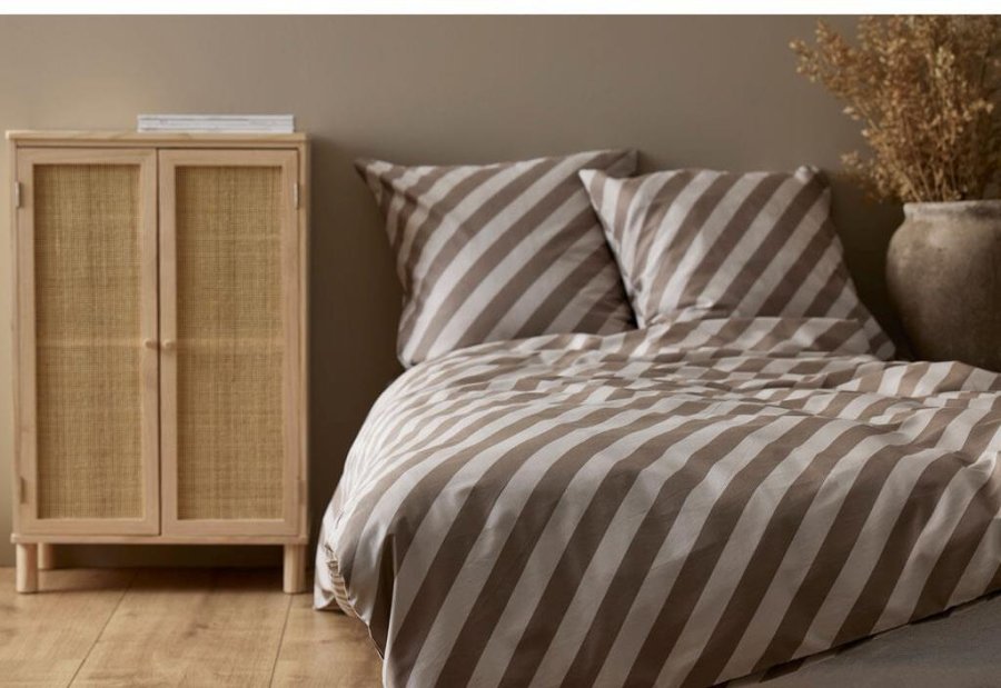 Södahl Organic Diagonal Sengetj 140x200 cm, Taupe