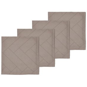 Södahl Tiles Damask Mundserviet 4 stk. 45x45 cm, Taupe