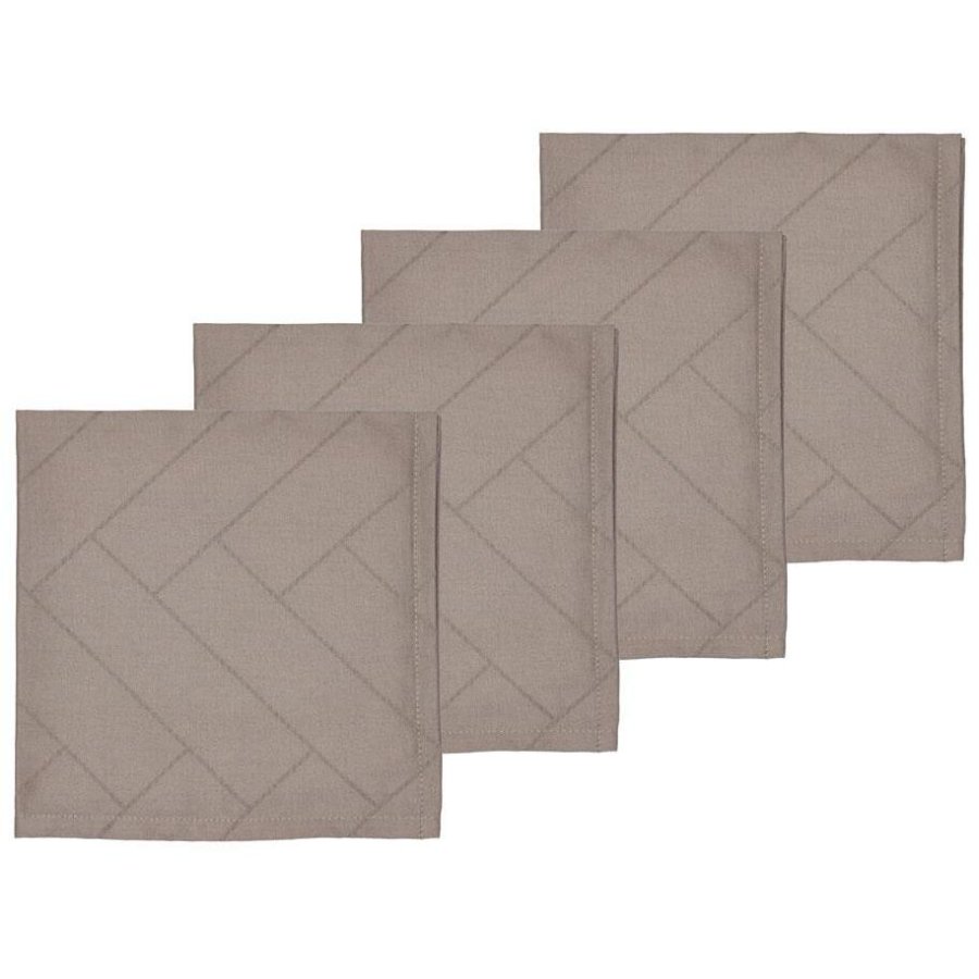 Sdahl Tiles Damask Serviette 45x45 cm 2er Set, Taupe