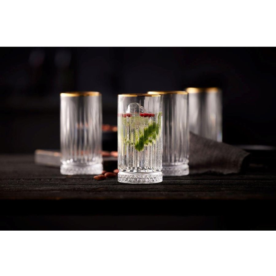 Lyngby Glas Firenze Gold Longdrink 4 stk. 45 cl, Klar