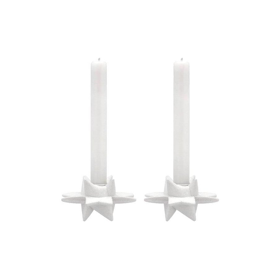 Medusa Copenhagen Stjerneskud Lysestage 2 stk. H6 cm, Hvid