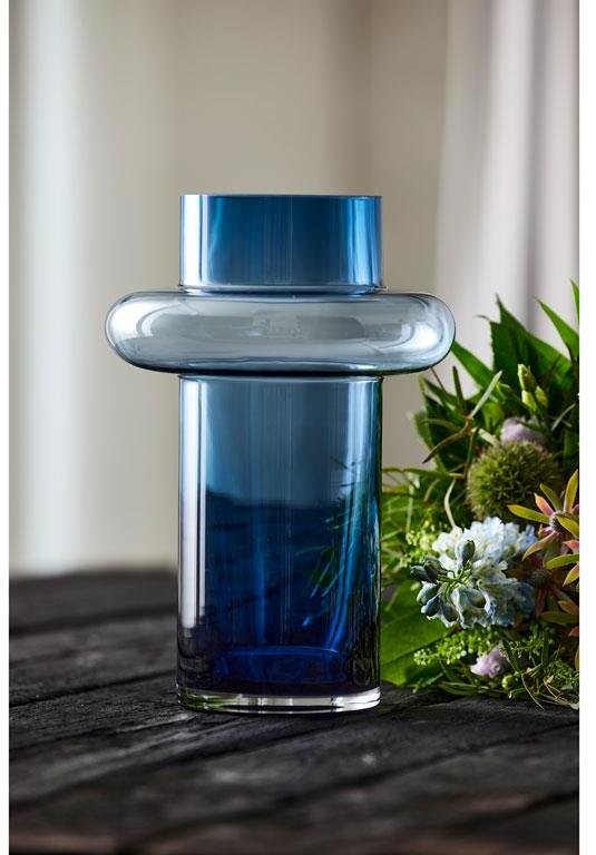 Lyngby Glas Tube Vase Dark Blue H30 cm