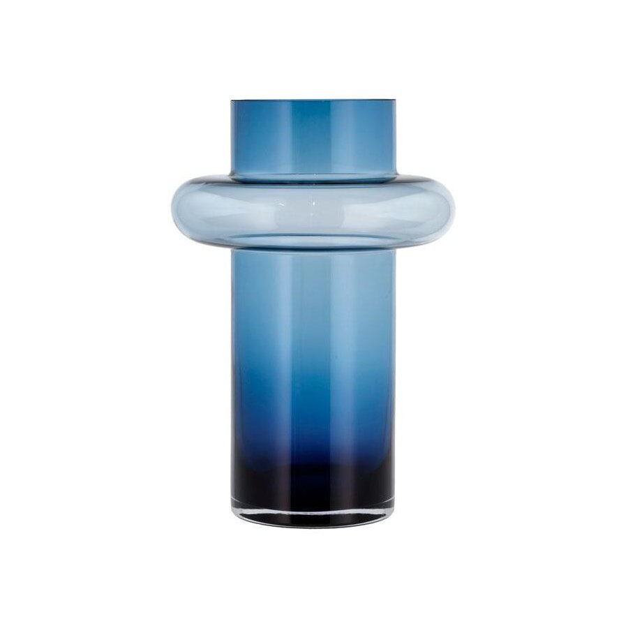 Lyngby Glas Tube Vase Dark Blue H30 cm