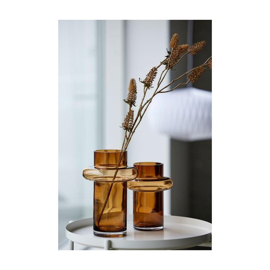 Lyngby Glas Tube Vase Amber H20 cm