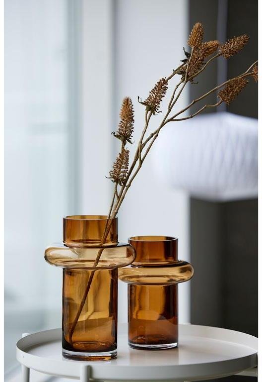 Lyngby Glas Tube Vase Amber H20 cm