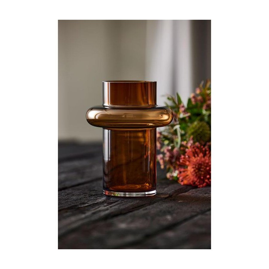 Lyngby Glas Tube Vase Amber H20 cm
