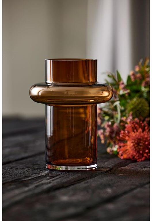 Lyngby Glas Tube Vase Amber H20 cm