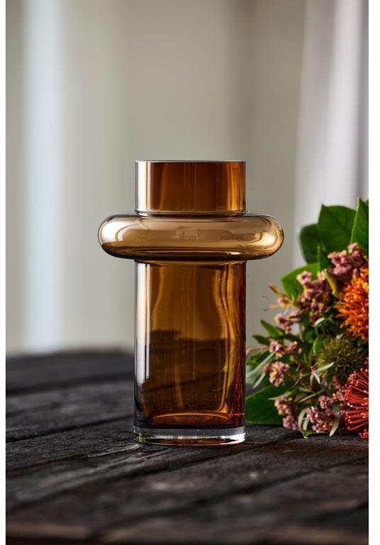 Lyngby Glas Tube Vase Amber H25 cm