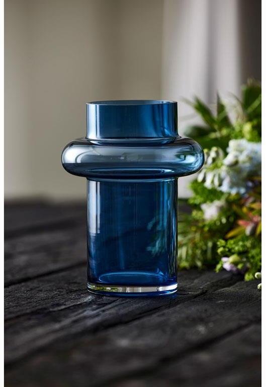 Lyngby Glas Tube Vase Dark Blue H20 cm