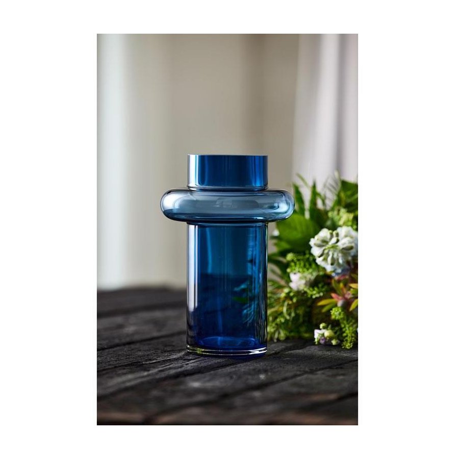Lyngby Glas Tube Vase Dark Blue H25 cm