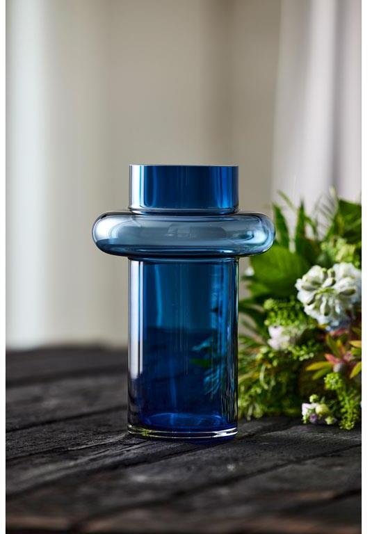 Lyngby Glas Tube Vase Dark Blue H25 cm
