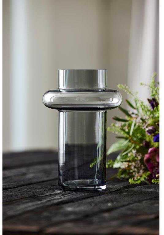 Lyngby Glas Tube Vase Smoke H25 cm