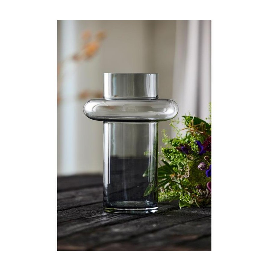 Lyngby Glas Tube Vase Smoke H30 cm