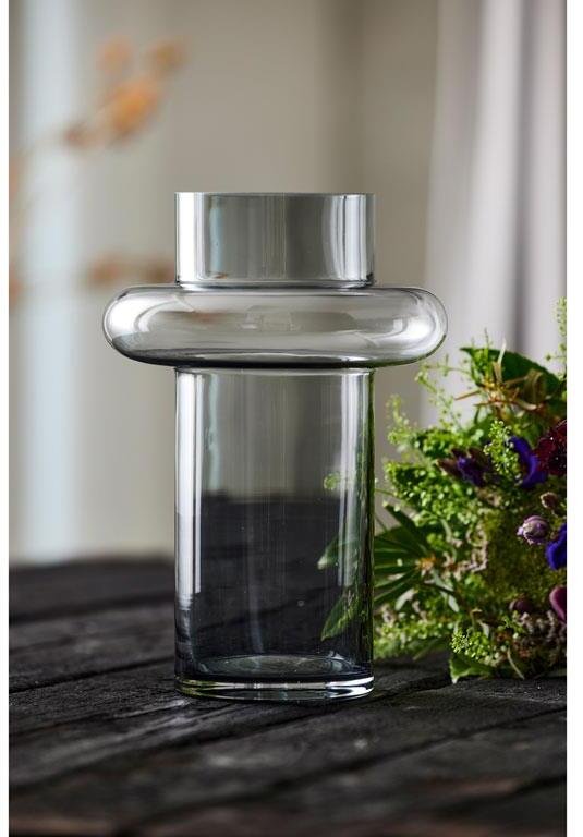 Lyngby Glas Tube Vase Smoke H30 cm