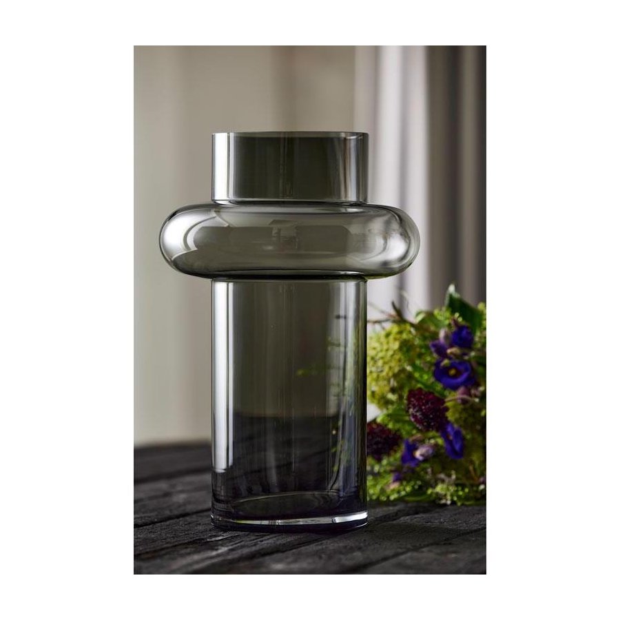 Lyngby Glas Tube Vase Smoke H40 cm