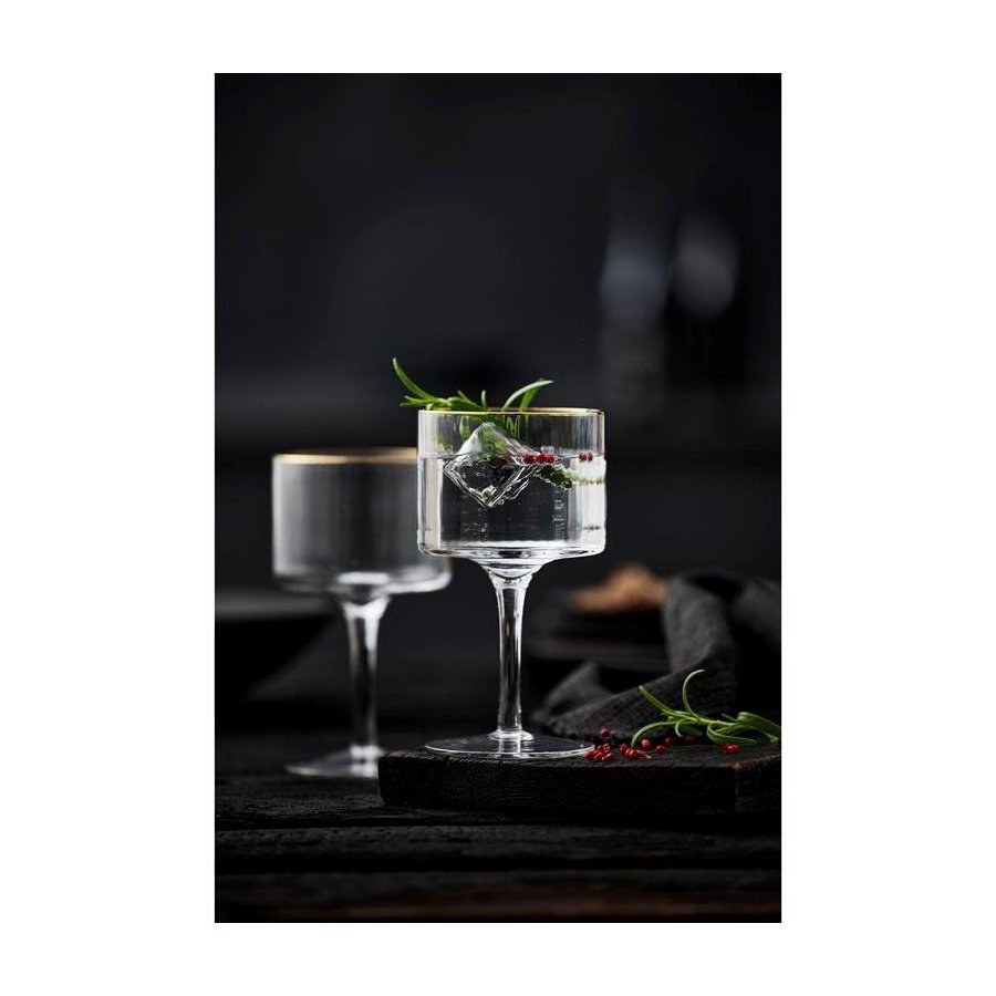 Lyngby Glas Palermo Gold Gin & Tonic Glas 4er Set 32 cl