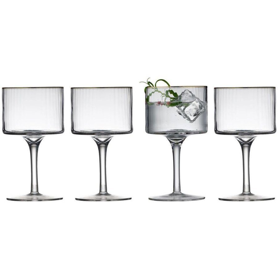 Lyngby Glas Palermo Gold Gin & Tonic Glas 4er Set 32 cl