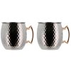 Lyngby Glas Moscow Mule Becher Stahl 2er Set 55 cl