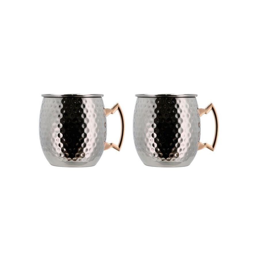 Lyngby Glas Moscow Mule Becher Stahl 2er Set 55 cl