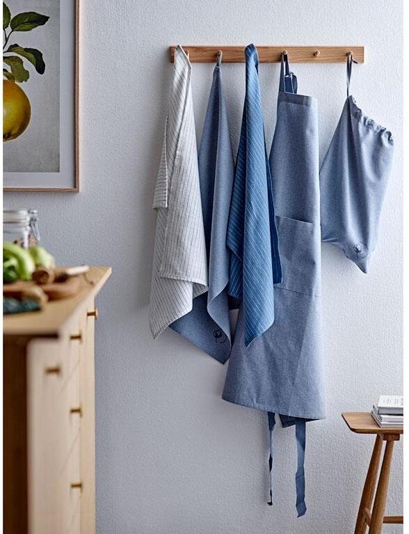 Södahl Line Viskestykke 2 stk. 50x70 cm, China Blue/White