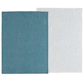 Södahl Line Viskestykke 2 stk. 50x70 cm, China Blue/Hvid