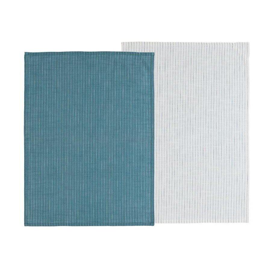 Södahl Line Viskestykke 2 stk. 50x70 cm, China Blue/White